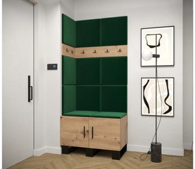 Előszobabútor Amanda 11 (artisan tölgy + zöld). 1085953