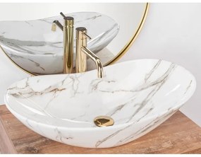 REA-U8597 - Ráépíthető mosdó ROYAL 36x62 cm kerámia/márvány dekor