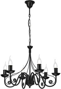 Csillár láncon DONATO 6xE14/40W/230V fekete