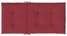 4 db bordó oxford szövet háttámlás székpárna 100x50x3 cm