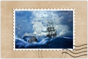 Poszterek 120x80 Vihar Tenger Hajó Tájkép