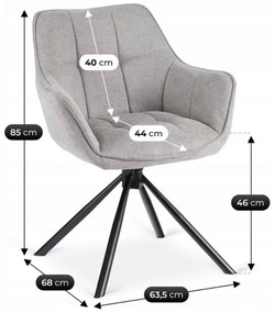 Szürke Forgószék PEONY 2