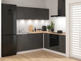 Sarokkonyha Junona Line 200 + 200 cm (fehér + grafit). 1118318