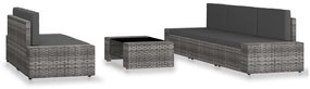 vidaXL 6 részes szürke polyrattan kerti ülőgarnitúra