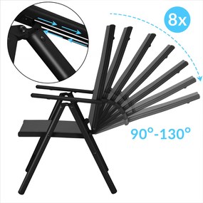 Deuba 3 darabos alumínium fotel szett - antracit