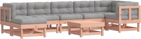 vidaXL 8 részes tömör duglászfenyő kerti társalgószett párnákkal