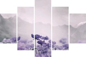 Kép - Lila virágok a hegyekben (150x105 cm)