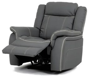 Elektromos vezérlésű szürke ökobőr dönthető fotel. TV-4119 GREY