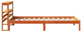 viaszbarna tömör fenyőfa ágykeret fejtámlával 75 x 190 cm