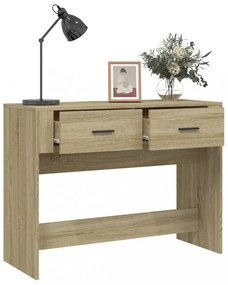 sonoma tölgy színű szerelt fa dohányzóasztal 100 x 39 x 75 cm