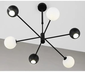 Jupiter 1997 - Csillár rúdon MOKA 3xGU10/10W/230V + 3xG9/10W/230V fekete/fehér