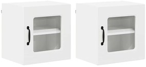Fali konyhaszekrény ajtóval 2 pcs Fehér 40 x 31 x 40 cm Faanyag