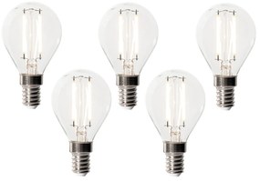 5 darabos E14 dimmelhető LED izzókészlet P45 átlátszó üveg 3W 350 lm 3000K