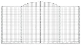 4 db íves horganyzott vas gabion kosár 300x30x140/160 cm