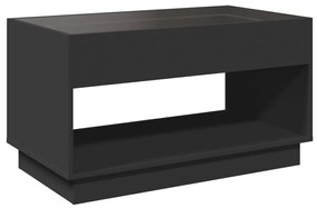 fekete végtelen hatású LED-es dohányzóasztal 90 x 50 x 50 cm