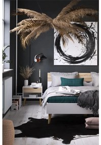 Retro éjjeliszekrény, fehér / sonoma tölgy