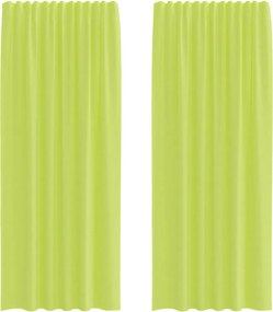 vidaXL 2 db almazöld fátyolfüggönyök rúd zsebekkel 140x260 cm