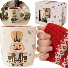 Krémszínű, Karácsonyi Bögre, diótörő motívum Csomagolva 365ml