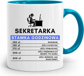 Kék Bögre Ajándék Titkárnőnek Tét nyomott mintával