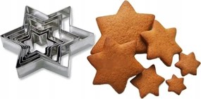 Csillag lyukasztók 6 db-os mézeskalács keksz formák lengyel termék
