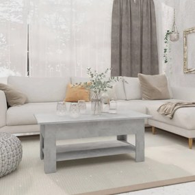 Betonszürke szerelt fa dohányzóasztal 102 x 55 x 42 cm