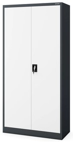 Fém iratszekrény JAN, 900 x 1850 x 400 mm, antracit-fehér