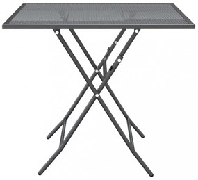 antracitszürke expandált fém hálós kerti asztal 80 x 80 x 72 cm