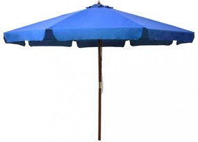 Azúrkék kültéri napernyő farúddal 330 cm