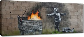 Falióra 100x40 Banksy Szmog Hó