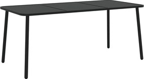 vidaXL antracitszürke acél kerti asztal 165 x 80 x 71 cm