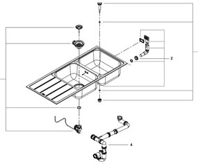 GROHE 31588SD1 - K500 mosogató 1160 × 500 mm rozsdamentes acél