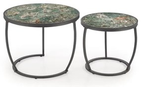 2 db AURORO dohányzóasztal szett zöld/antracit