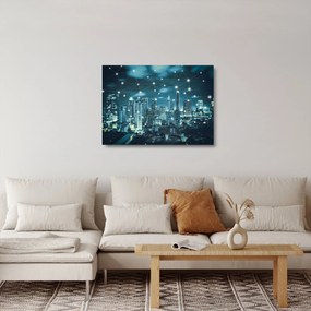 Egy ragyogó metropolisz képe (üvegen) (70x50 cm)