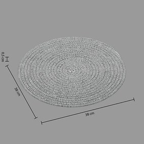 Kerek asztali tányéralátét COTTON SPIRAL Ø 38 cm szürke