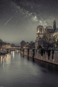 Poszter 30x45cm Notre-Dame de Paris éjszaka, Assaf Frank