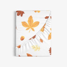 Goldea pamut gumis lepedő - őszi levelek 90 x 200 cm