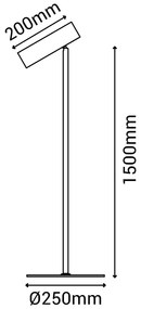 Milan bronzszínű állólámpa, magasság 150 cm - SULION