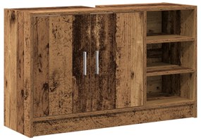 Mosdó szekrény Időzített fa 90x29x55 cm Szerelt fa