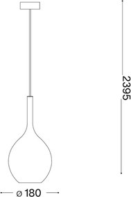 Ideal Lux - KALIQUE kábeles függőlámpa 1xE27/42W/230V átm. 18 cm füstös bézs