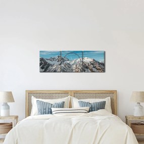 Havas csúcsok képe, Fiordland (órával) (90x30 cm)
