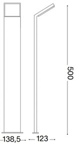 Ideal Lux - LED Kültéri lámpa STYLE LED/8,5W/230V 4000K 50 cm CRI 90 IP54 fekete