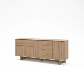 Natúr színű komód tölgyfa dekorral 180x76x45 cm Carpi – Marckeric