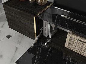 TV szekrény Veyron - Black, Gold