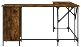 füstös tölgy színű szerelt fa íróasztal 141x141x75 cm