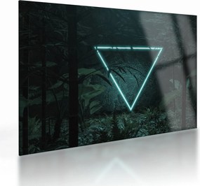 Kép - Neon háromszög a dzsungelben (üvegen) (70x50 cm)