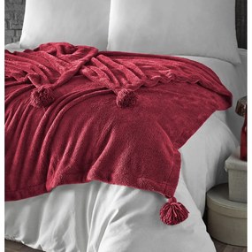 Piros mikroplüss ágytakaró egyszemélyes ágyra 160x200 cm Puffy – Mijolnir