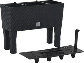 vidaXL antracitszürke polipropilén rattan kerti magaságyás 60x25x46 cm