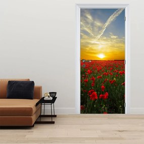 Fotótapéta ajtóra - Pipacsmező (95x205cm)