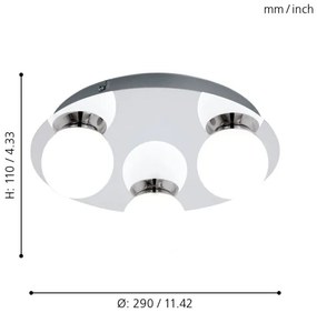 Eglo 94629 - LED Fürdőszobai lámpa MOSIANO 3xLED/3,3W/230V IP44