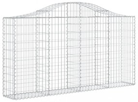 6 db íves horganyzott vas gabion kosár 200x30x100/120 cm